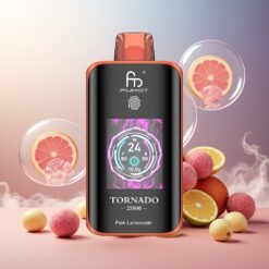 Fumot Tornado 25000 Puffs HD Skjerm 700mAh 20ml Type-C Rosa Sitron Norge Engros