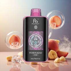 Fumot Tornado 25000 Puffs HD Skjerm 700mAh Ladebar 20ml Saftig Fersken Is Norge Engros