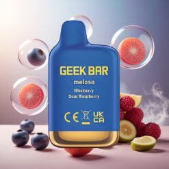 GEEK BAR Meloso Mini 600 Puffs Blåbær Sur Bringebær Norge Engros 550mAh 2ml 50VG/50PG Dual Mesh 20mg Auto Draw