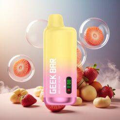 GEEK BAR Meloso Ultra 10000 Puffs Norge Engros 5% Nikotin 630 mAh USB-C Dual Mesh Coil Smart LED Jordbærbobleis