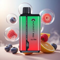 Hayati Pro Ultra 15000 Puffs Norge Engros 850mAh 24ml 2% Blåbær Bringebær Kirsebær Sitron & Blåbær