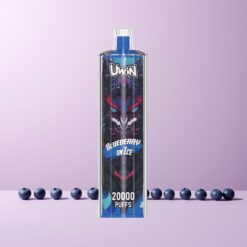 Uwin Shisha Hookah Crystal 20000 Blåbær På Is Norge Engros Type-C Mesh Coil 22ml 650mAh