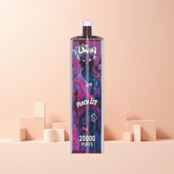 Uwin Shisha Hookah Crystal 20000 Puffs Fersken Is Norge Engros Type-C Mesh Coil 22ml 650mAh