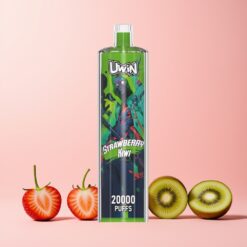 Uwin Shisha Hookah Crystal 20000 Puffs Jordbær Kiwi Norge Engros 0% Nikotin 22ml Type-C Lading