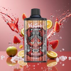VapSolo Super 15000 Puffs 40ml 850mah Type-C Red Bull Norge Engros